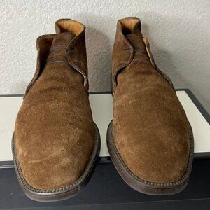 Salvatore Ferragamo Studio Chukka Ankle Boots Brown Suede Men's Size 11.5 B
